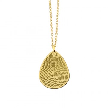 3 gouden druppel hanger met vingerafdruk