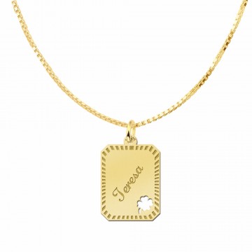 3 gouden graveerplaat voor aan een ketting