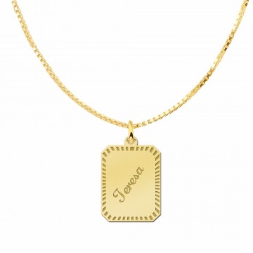 3 gouden hanger gegraveerd