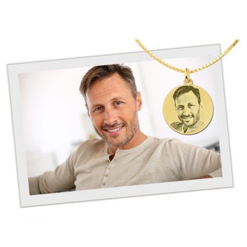 3 gouden hanger met foto rond