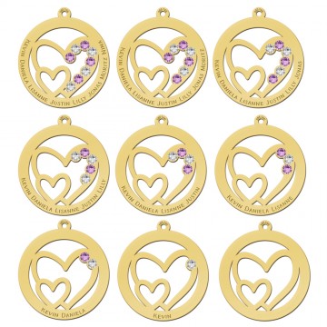 3 gouden hanger met geboortestenen voor familie