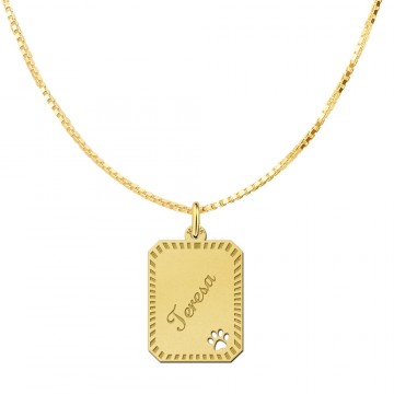 3 gouden hanger recht met rand en pootje