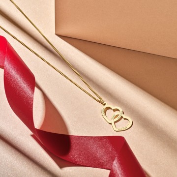 3 gouden hanger twee harten