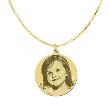 3 gouden hangertje met foto rond