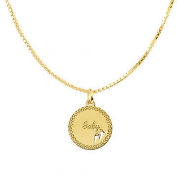 3 gouden hangertje met twee voetjes