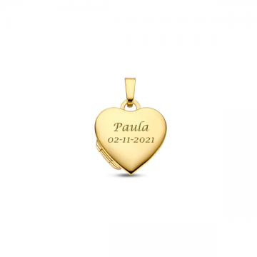 3 gouden hart medaillon met versiering en namen