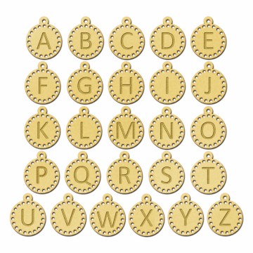 3 gouden initiaal ketting sierrand