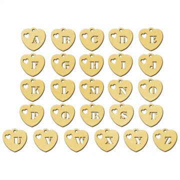 3 gouden letter hanger hart