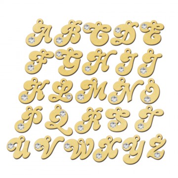 3 gouden letter hanger zirkonia