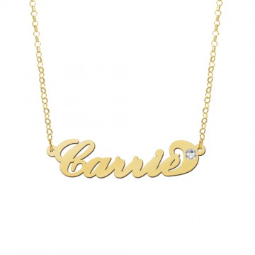 3 gouden naam ketting carrie style zirkonia
