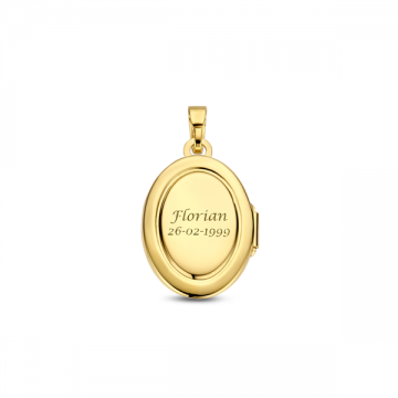 3 gouden ovaal medaillon met gravure klein