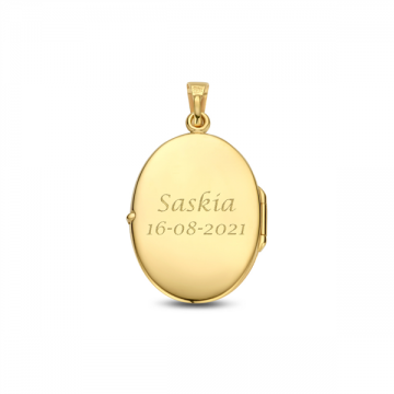 3 gouden ovaal medaillon met zier lijn