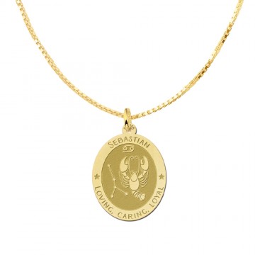 3 gouden ovale sterrenbeeld hanger weegschaal