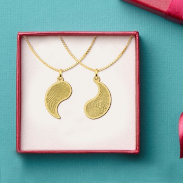 3 gouden vingerafdruk vriendschapsketting yin yang