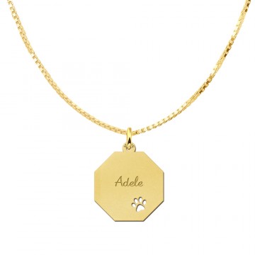 3 graveerplaat van goud met schattig pootje