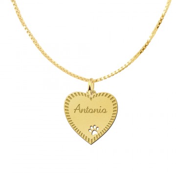 3 hartje goud met rand en pootje