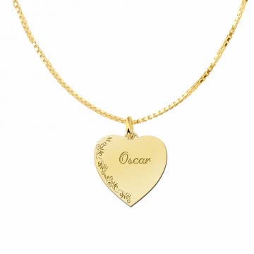 3 hartje voor ketting met bloemrand