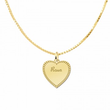 3 hartje voor ketting met rand