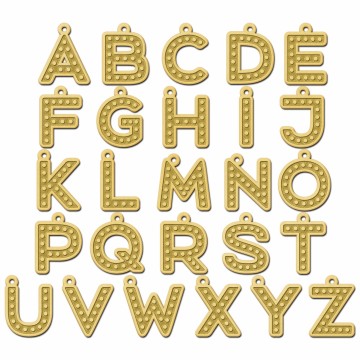 3 initial hanger goud gravure