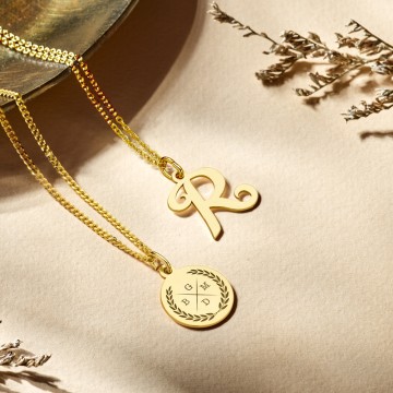 3 initial ketting goud