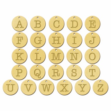 3 letter ketting goud