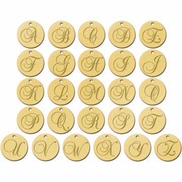 3 letter ketting rond sierletter goud