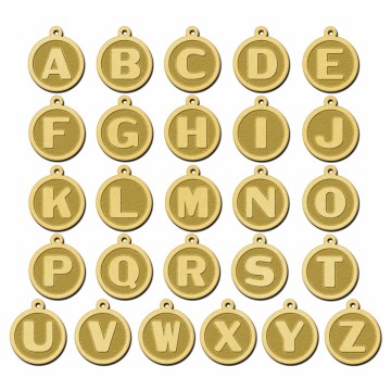 3 ronde letter ketting goud gravure