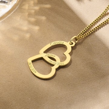 4 gouden hanger twee harten