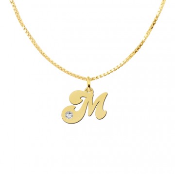 4 gouden letter hanger zirkonia