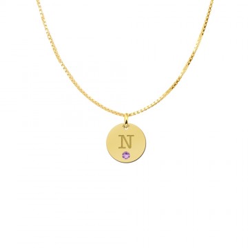4 gouden letter ketting geboortesteen