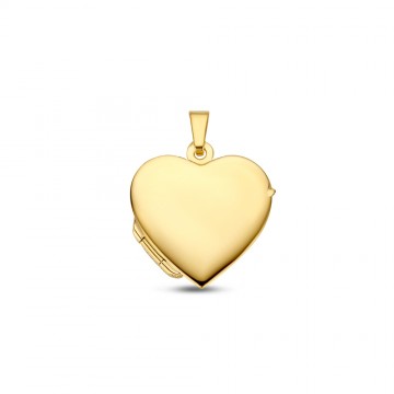 4 gouden medaillon hart met gravure