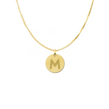 4 gouden ronde initiaal hanger sier gravure