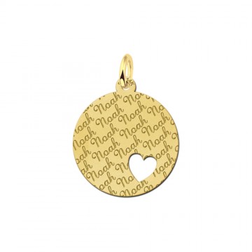 4 hangertje van goud met herhaaldelijk je naam