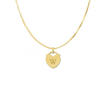 4 letter ketting hartje goud