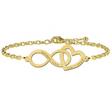 Armband met infinity en hartje goud
