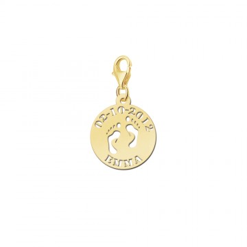 Bedel goud voetjes met naam en datum