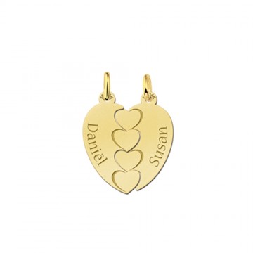 Breekhartje goud met hartjes