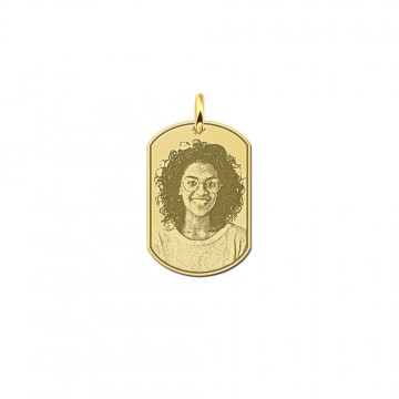 Dogtag foto hanger van goud