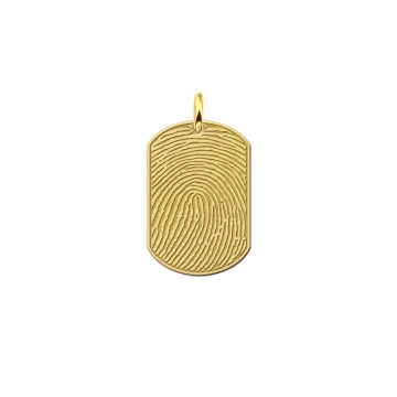 Dogtag vingerafdruk hanger van goud