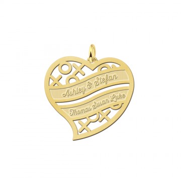 Familie hanger goud hartvorm
