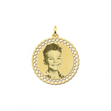 Fotosieraad met sierlijke rand gegraveerd goud