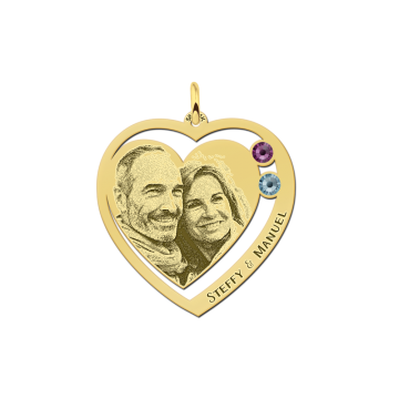 Fotosieraad relatie goud met twee swarovski kristallen