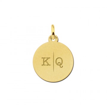 Goud letter sieraad met twee letters