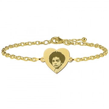 Gouden armband met foto hartje