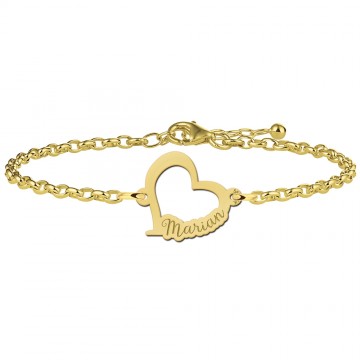 Gouden armband met hartje en naam