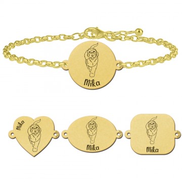 Gouden armband met hond labradoodle