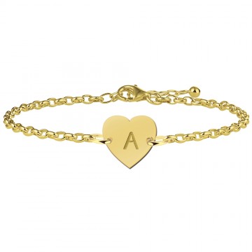 Gouden armband met letter hart