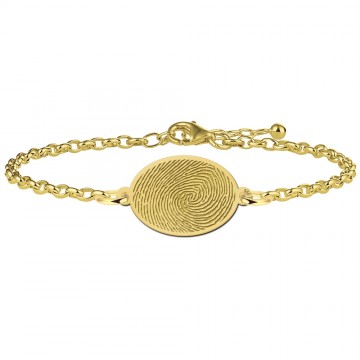 Gouden armband met vingerafdruk ovaal