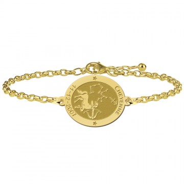 Gouden armband sterrenbeeld ovaal boogschutter