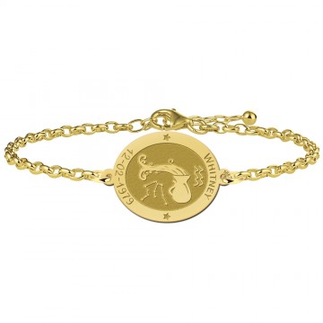 Gouden armband sterrenbeeld ovaal waterman
